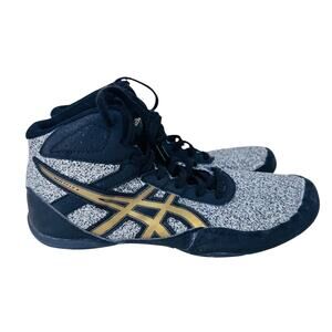 Asics Matflex 6 Athletic Wrestling Shoes Youth 5.5 Black Gray Round Toe 1084A008